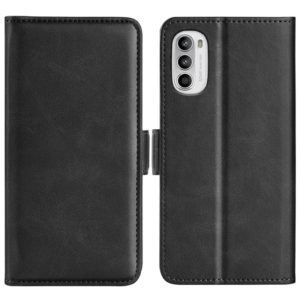 For Motorola Moto G52 4G Dual-side Magnetic Buckle Horizontal Flip Leather Phone Case(Black) (OEM)