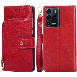 For ZTE Axon 30 Ultra 5G Zipper Bag PU + TPU Horizontal Flip Leather Case with Holder & Card Slot & Wallet & Lanyard(Red) (OEM)