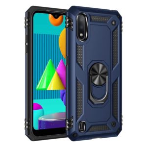 For Samsung Galaxy M01 Shockproof TPU + PC Protective Case with 360 Degree Rotating Holder(Blue) (OEM)