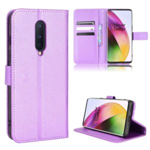 For OnePlus 8 Diamond Texture Leather Phone Case(Purple) (OEM)