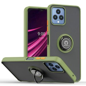 For T-Mobile REVVL 6 5G Q Shadow 1 Series TPU + PC Phone Case with Ring(Green) (OEM)