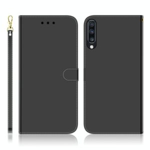 For Galaxy A70 Imitated Mirror Surface Horizontal Flip Leather Case with Holder & Card Slots & Wallet & Lanyard(Black) (OEM)