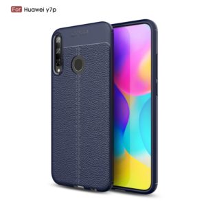 For Huawei Y7p Litchi Texture TPU Shockproof Case(Navy Blue) (OEM)