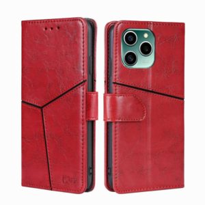 For Honor 60 SE Geometric Stitching Horizontal Flip Leather Phone Case(Red) (OEM)