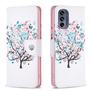 For Motorola Moto G62 Colored Drawing Pattern Leather Phone Case(Tree) (OEM)