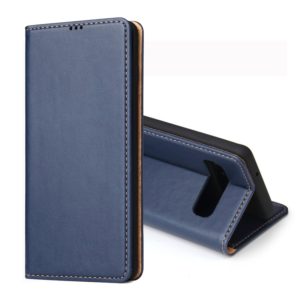 Dermis Texture PU Horizontal Flip Leather Case for Galaxy S10 Plus, with Holder & Card Slots & Wallet(Blue) (OEM)