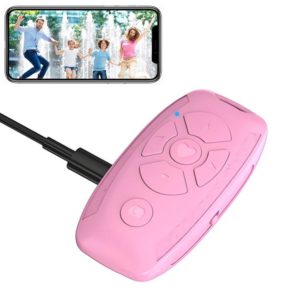 S86 Car Key Shape Multifunctional Bluetooth Selfie Video Remote Control(Pink) (OEM)