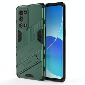 For OPPO Reno6 Pro+ 5G Punk Armor 2 in 1 PC + TPU Shockproof Case with Invisible Holder(Green) (OEM)