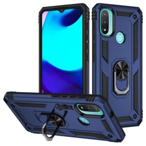 For Motorola Moto E20 / E30 / E40 Shockproof TPU + PC Holder Phone Case(Blue) (OEM)