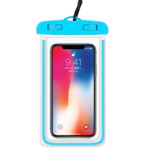 4 PCS Sealed Luminous PVC Waterproof Cover Swimming Mobile Phone Waterproof Bag(Blue) (OEM)