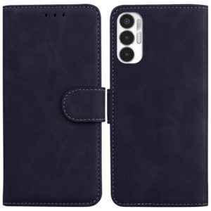 For Tecno Pova 3 LE7 Skin Feel Pure Color Flip Leather Phone Case(Black) (OEM)