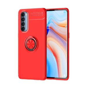 For OPPO Reno 4 Pro 4G Metal Ring Holder 360 Degree Rotating TPU Case(Red+Red) (OEM)