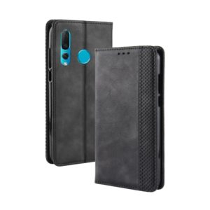 Magnetic Buckle Retro Texture Horizontal Flip Leather Case for Huawei nova 4, with Holder & Card Slots & Wallet (Black) (OEM)