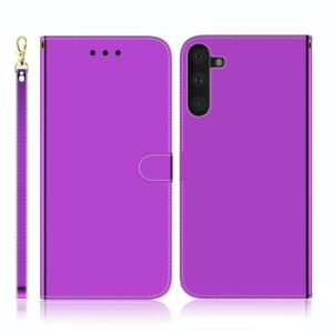 For Galaxy Note 10 Imitated Mirror Surface Horizontal Flip Leather Case with Holder & Card Slots & Wallet & Lanyard(Purple) (OEM)