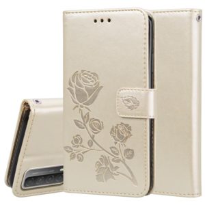 For Huawei Honor 10X Lite Rose Embossed Horizontal Flip PU Leather Case with Holder & Card Slots & Wallet(Gold) (OEM)