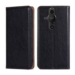 For Sony Xperia Pro-I Gloss Oil Solid Color Magnetic Leather Phone Case(Black) (OEM)