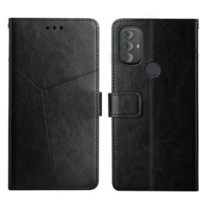 For Motorola Moto G Power 2022 Y Stitching Horizontal Flip Leather Phone Case(Black) (OEM)