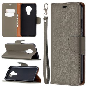 For Nokia 5.3 Litchi Texture Pure Color Horizontal Flip Leather Case with Holder & Card Slots & Wallet & Lanyard(Grey) (OEM)