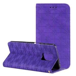 For Xiaomi Redmi Note 9 Pro Lucky Flowers Embossing Pattern Magnetic Horizontal Flip Leather Case with Holder & Card Slots(Purple) (OEM)