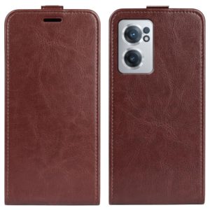For OnePlus Nord CE 2 5G R64 Texture Single Vertical Flip Leather Phone Case(Brown) (OEM)