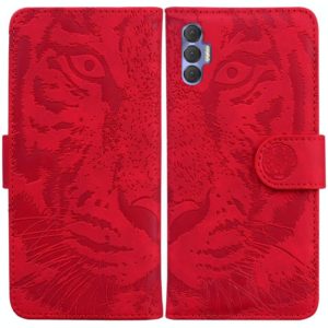 For Tecno Spark 8P Tiger Embossing Pattern Horizontal Flip Leather Phone Case(Red) (OEM)