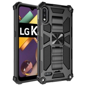 For LG K22 Shockproof TPU + PC Magnetic Protective Case with Holder(Black) (OEM)