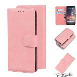 For Nokia 3.2 Skin Feel Pure Color Flip Leather Phone Case(Pink) (OEM)