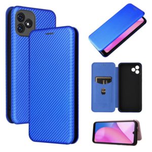 For Blackview Oscal C20 Carbon Fiber Texture Horizontal Flip Leather Phone Case with Card Slot(Blue) (OEM)