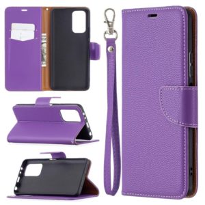 For Xiaomi Redmi Note 10 Pro Litchi Texture Pure Color Horizontal Flip Leather Case with Holder & Card Slots & Wallet & Lanyard(Purple) (OEM)