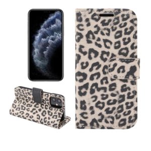 For iPhone 12 mini Leopard Print Pattern Horizontal Flip Leather Case with Card Slot and Holder(Gray) (OEM)