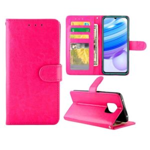 For xiaomi Redmi 10X Pro 5G/10X 5G Crazy Horse Texture Leather Horizontal Flip Protective Case with Holder & Card Slots & Wallet & Photo Frame(Magenta) (OEM)