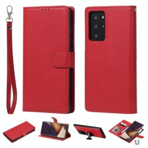 For Samsung Galaxy Note 20 2 in 1 Solid Color Detachable PU Leather Case with Card Slots & Magnetic Holder & Photo Frame & Wallet & Strap(Red) (OEM)