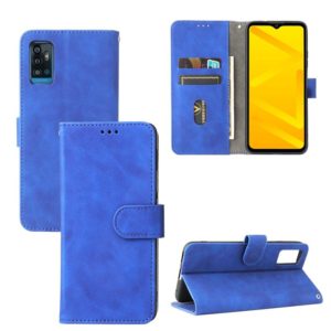 For ZTE Blade A71 Solid Color Skin Feel Magnetic Buckle Horizontal Flip Calf Texture PU Leather Case with Holder & Card Slots & Wallet(Blue) (OEM)