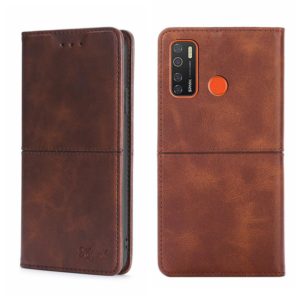 For Tecno Camon 15 CD7/Camon 15 Air/Spark 5/Spark 5 Pro Cow Texture Magnetic Horizontal Flip Leather Phone Case(Dark Brown) (OEM)