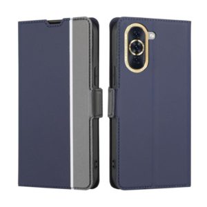 For Huawei nova 10 Twill Texture Side Button Leather Phone Case(Blue) (OEM)