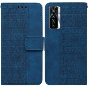 For Tecno Camon 17 Pro Geometric Embossed Leather Phone Case(Blue) (OEM)