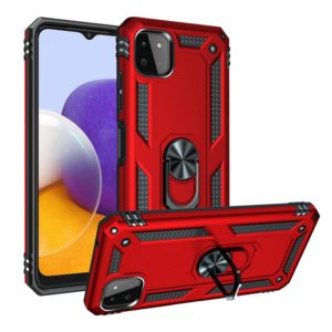 For Samsung Galaxy A22 5G Shockproof TPU + PC Protective Case with 360 Degree Rotating Holder(Red) (OEM)