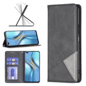 For Honor X20 Prismatic Invisible Magnetic Leather Phone Case(Black) (OEM)
