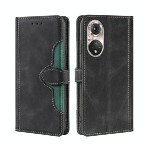 For Honor 50 Pro Skin Feel Straw Hat Magnetic Buckle Leather Phone Case(Black) (OEM)