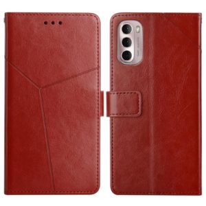 For Motorola Moto G Stylus 5G 2022 Y Stitching Horizontal Flip Leather Phone Case(Brown) (OEM)