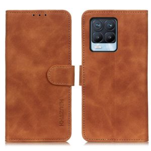 For OPPO Realme 8 / 8 Pro KHAZNEH Retro Texture PU + TPU Horizontal Flip Leather Case with Holder & Card Slots & Wallet(Brown) (OEM)