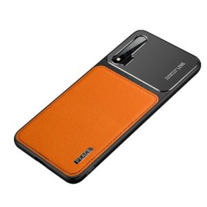 For Huawei nova 6 Frosted Metal + Leather Texture Protective Case (Orange) (OEM)