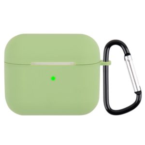 Wireless Earphone Silicone Protective Case with Carabiner For AirPods 3(Matcha Green) (OEM)