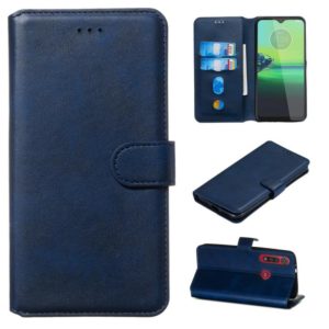 For Motorola Moto G8 Play / One Macro Classic Calf Texture Horizontal Flip PU Leather Case, with Holder & Card Slots & Wallet(Blue) (OEM)