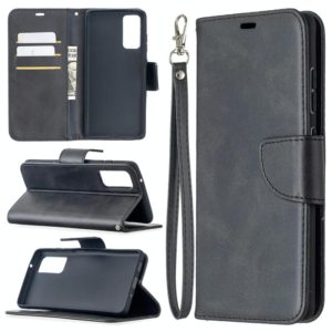 For Samsung Galaxy S20 FE 5G / S20 Lite Lambskin Texture Pure Color Horizontal Flip PU Leather Case with Holder & Card Slots & Wallet & Lanyard(Black) (OEM)