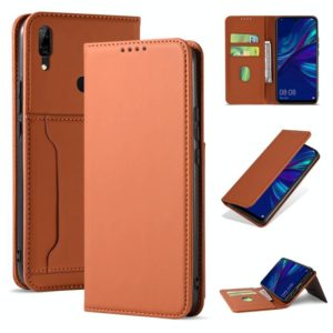 For Huawei P Smart (2019) / Honor 10 Lite Strong Magnetism Liquid Feel Horizontal Flip Leather Case with Holder & Card Slots & Wallet(Brown) (OEM)