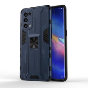 For OPPO Reno5 Pro 5G Supersonic PC + TPU Shock-proof Protective Case with Holder(Dark Blue) (OEM)