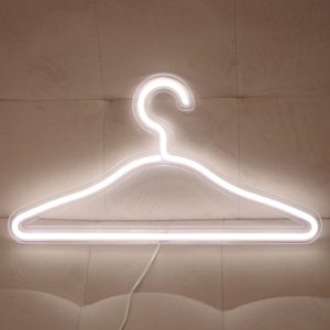 HS-20002 LED Coat Hanger Neon Light Room Decoration Lantern Holiday Light(White Light) (OEM)