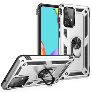 For Samsung Galaxy A52 5G / 4G Shockproof TPU + PC Protective Case with 360 Degree Rotating Holder(Silver) (OEM)