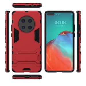 For Huawei Mate 40 Pro PC + TPU Shockproof Protective Case with Invisible Holder(Red) (OEM)